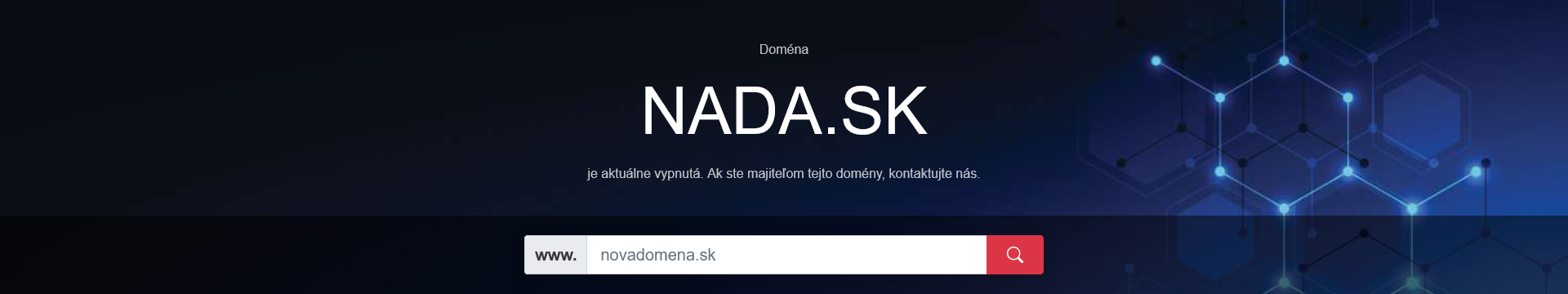 Príklad zablokovanej domény